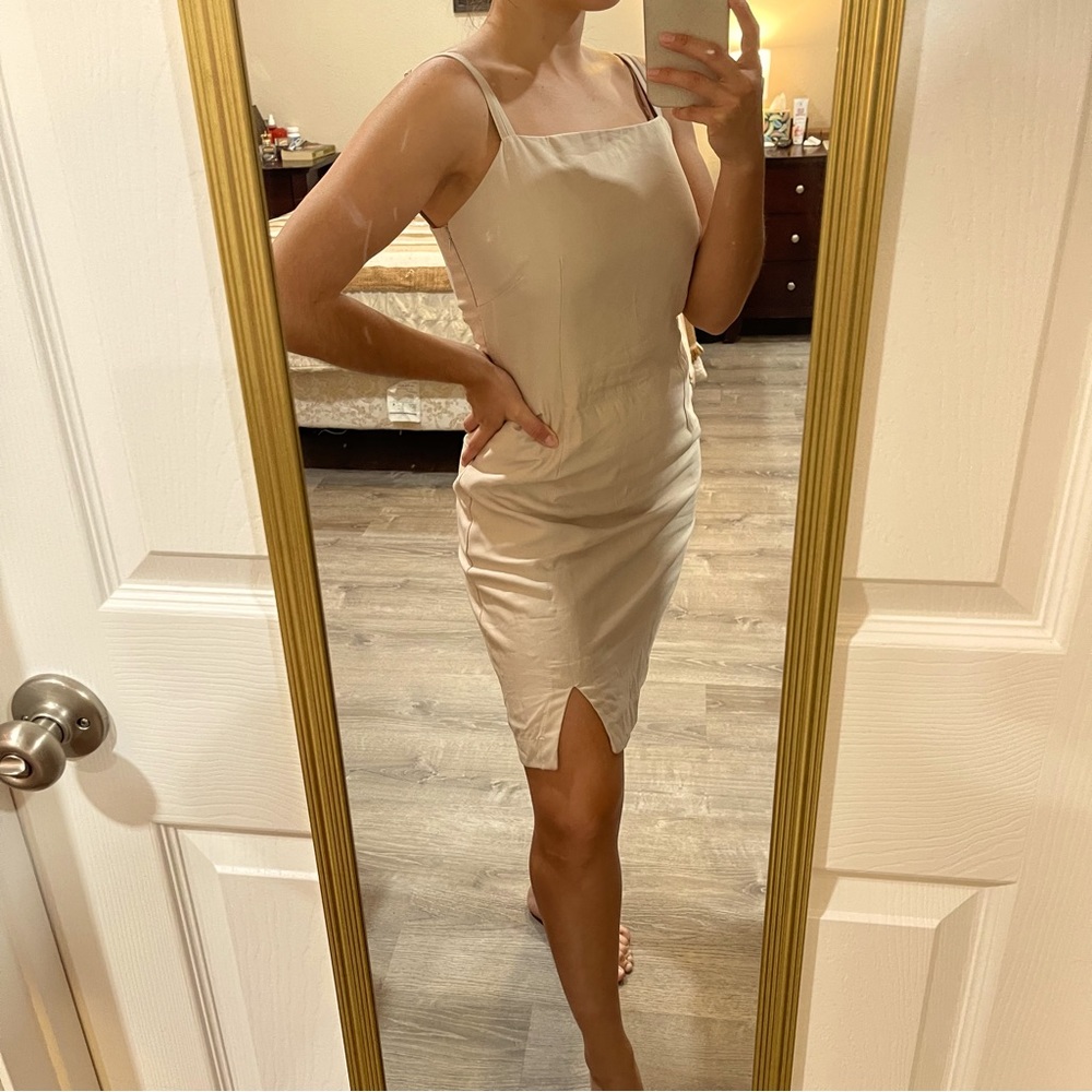 Bodycon dress with double spaghetti straps